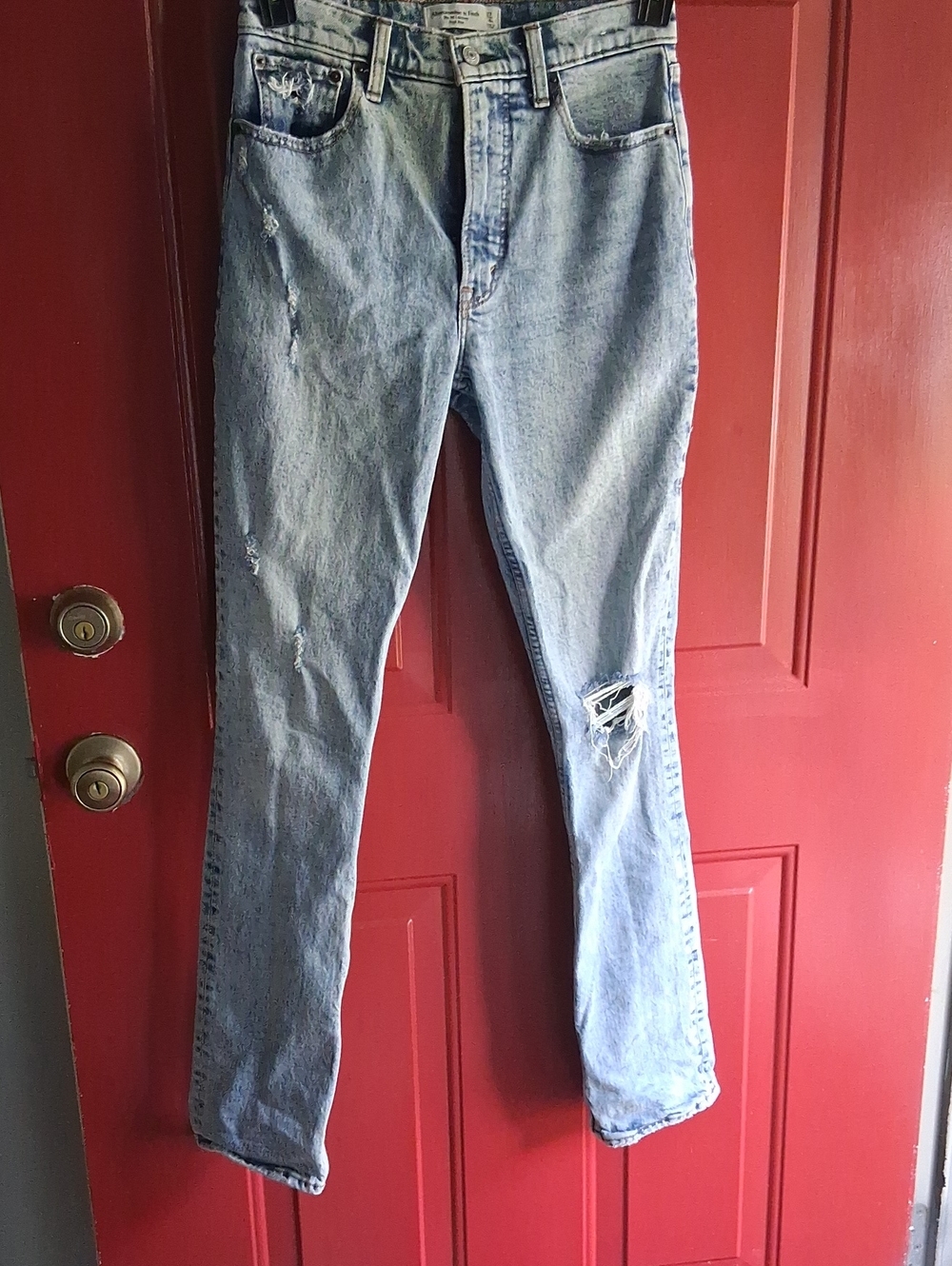Abercrombie And Fitch Light Blue Men’s Distressed Jeans